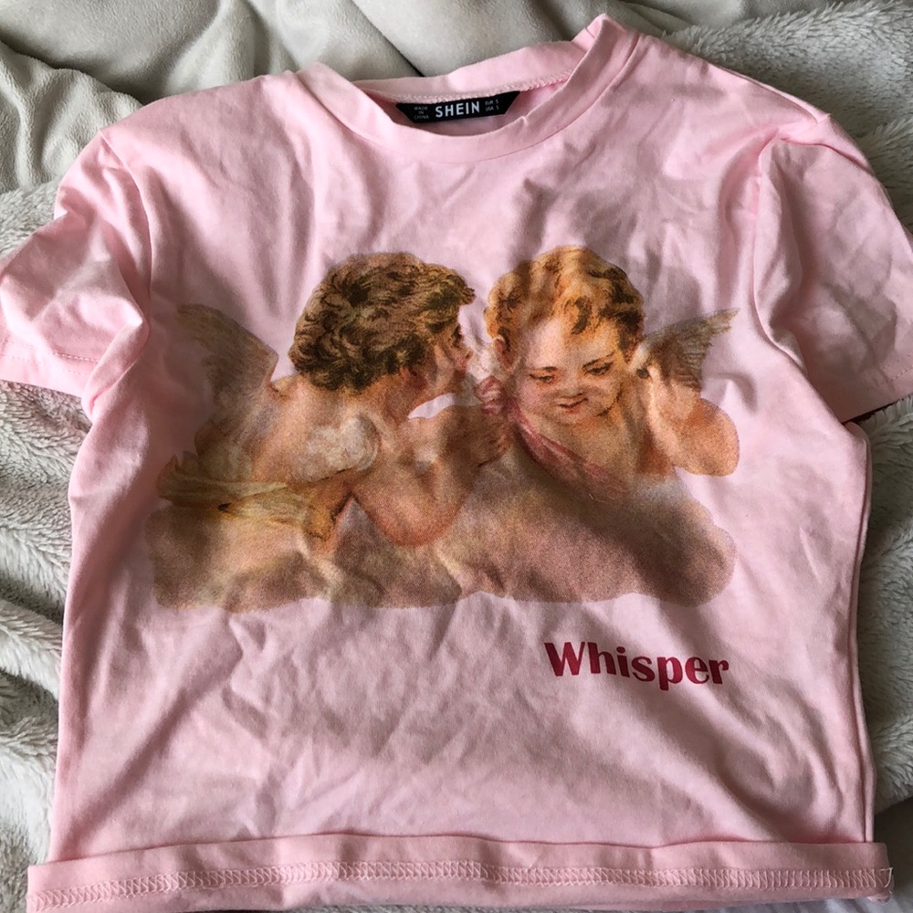 Baby Pink Angel Crop Tee